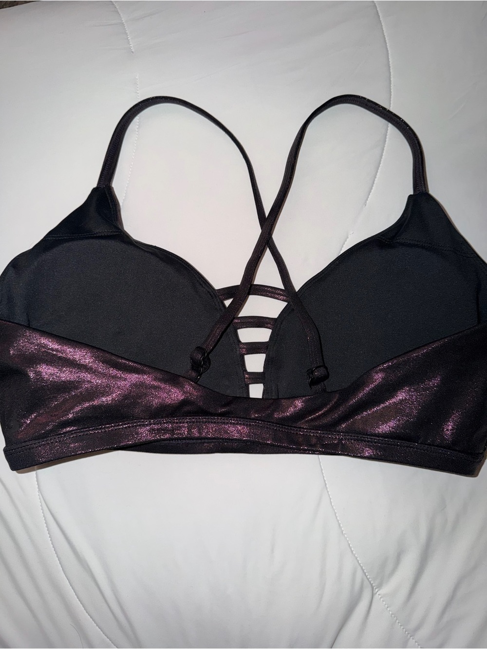 Buffbunny Spicy Sports Bra - Black Cherry Patent - Picture 5 of 7